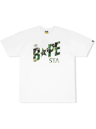 A Bathing Ape Abc Bapesta T-shirt In White