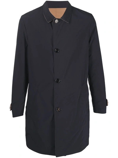 Brunello Cucinelli Double-breasted Parka Jacket In Blue