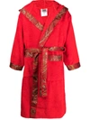 Etro Home Paisley-trim Cotton Robe In Red