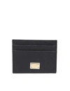 Dolce & Gabbana Grained Leather Card Holder In Black