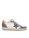 GOLDEN GOOSE BALL STAR SNEAKERS IN WHITE AND GRAY LEATHER,GMF00117F00038680342