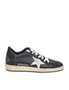 GOLDEN GOOSE BALL STAR SNEAKERS IN BLACK LEATHER,GMF00117F00038290184