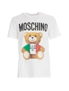 MOSCHINO JERSEY COTTON T-SHIRT W/LOGO AND BEAR,11666089