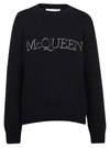 Alexander Mcqueen Wool Knit Sweater In Black