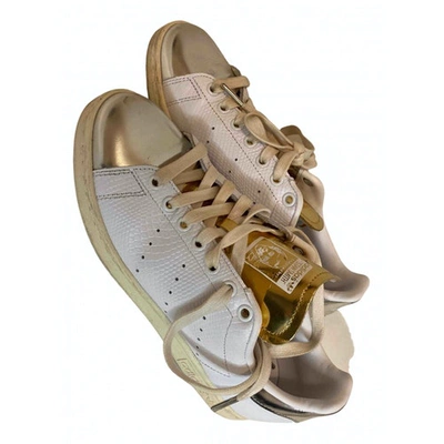 Pre-owned Adidas Originals Stan Smith Leather Trainers In Silver