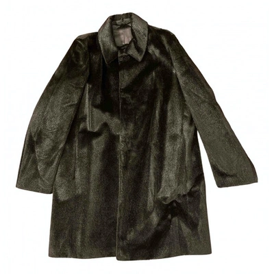 Pre-owned Raf Simons Faux Fur Coat In Black