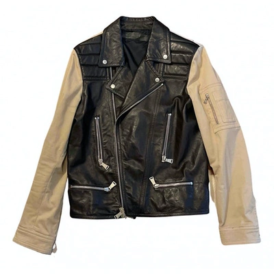 Pre-owned Neil Barrett Leather Jacket In Beige