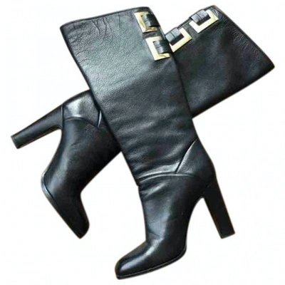 Pre-owned Emporio Armani Leather Boots In Black