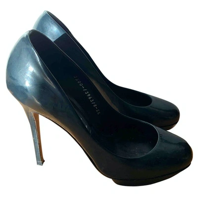 Pre-owned Gina Patent Leather Heels In Blue