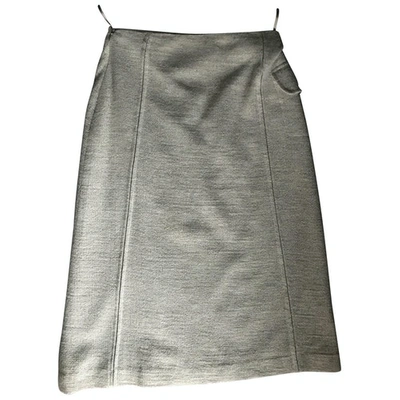 Pre-owned Tommy Hilfiger Cashmere Mid-length Skirt In Ecru