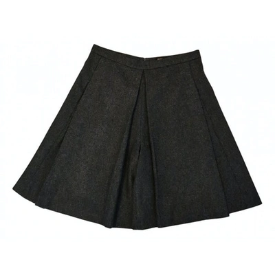 Pre-owned Maje Wool Mid-length Skirt In Anthracite
