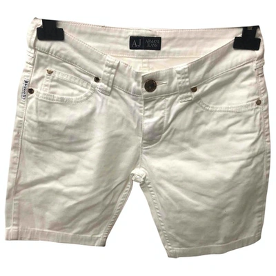Pre-owned Armani Jeans White Cotton Shorts