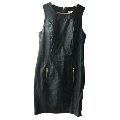 Pre-owned Michael Kors Leather Dress In Black