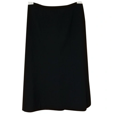 Pre-owned Krizia Wool Mid-length Skirt In Black