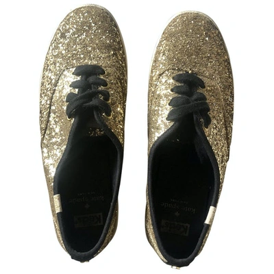 Pre-owned Kate Spade Glitter Flats In Gold