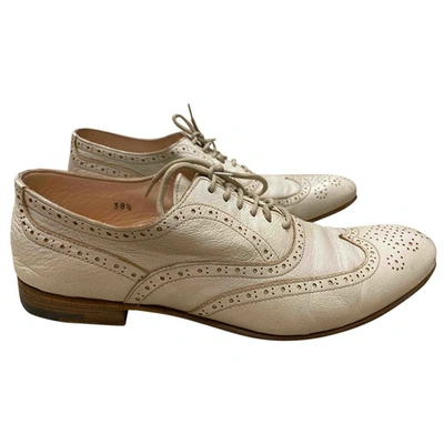 Pre-owned Mauro Grifoni Leather Lace Ups In Beige