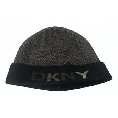Pre-owned Dkny Cashmere Beanie In Brown