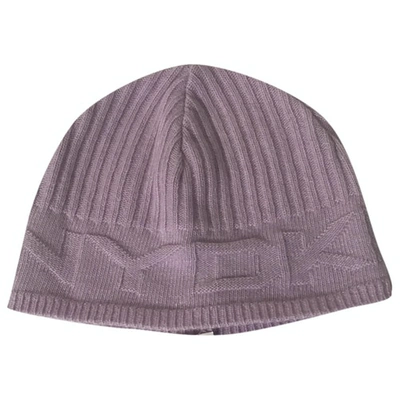 Pre-owned Dkny Cashmere Beanie In Pink