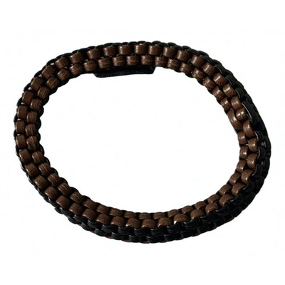 Pre-owned Prada Leather Bracelet In Brown