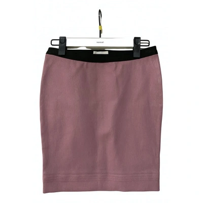 Pre-owned Helmut Lang Leather Mini Skirt In Pink