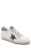 Golden Goose Ball Star Sneaker In White Leather/ Blue Star