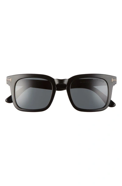 Tom Ford Dax 50mm Square Sunglasses In Black