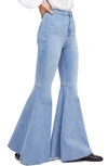 Free People Just Float On High Waist Flare Jeans In Blue Combo