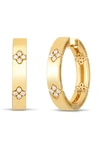 Roberto Coin 18k Yellow Gold And Diamond Love In Verona Hoop Earrings In Yellow Gold/ Diamond