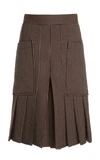 VICTORIA BECKHAM PLEATED CHECKED CULOTTES