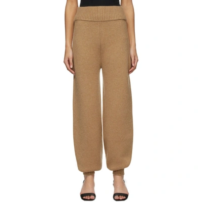 Khaite Joey Cashmere Knitted Trousers In Brown