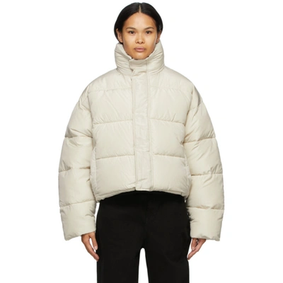 Balenciaga Bb Oversized Cropped Hooded Quilted Shell Jacket In 9757 Chalky White