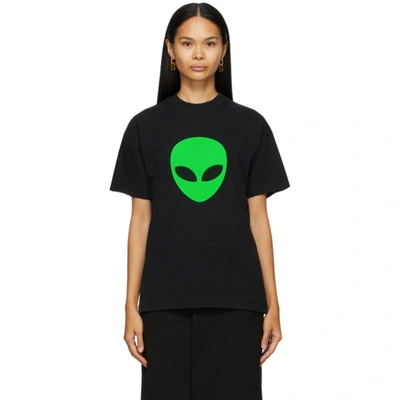 Balenciaga Alien Vintage Cotton Jersey T-shirt In Black