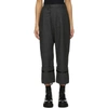 R13 GREY WOOL TAILORED CROSS OVER TROUSERS