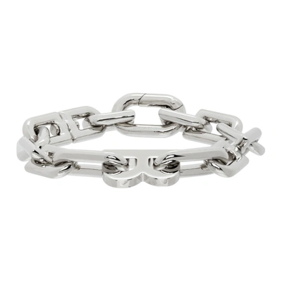 Balenciaga Silver Thin B Chain Bracelet