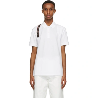 Alexander Mcqueen Logo-strap Pique Polo Shirt In White