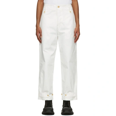 Alexander Mcqueen 白色 Buttoned 长裤 In 9000 White