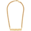 VETEMENTS GOLD GOTHIC LOGO NECKLACE