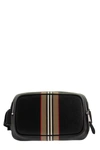 BURBERRY BURBERRY ICON STRIPE PRINT GRAINY LEATHER BUM BAG