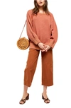 Free People Street Fair Tunic Sweater In Brick Combo