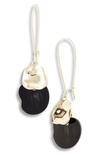 AKOLA CAMILLA DROP EARRINGS,20AE18-BLK