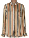 Burberry Icon Oversized Shirt In Brown
