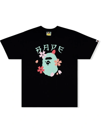 A Bathing Ape Sakura Ape Head T-shirt In Black