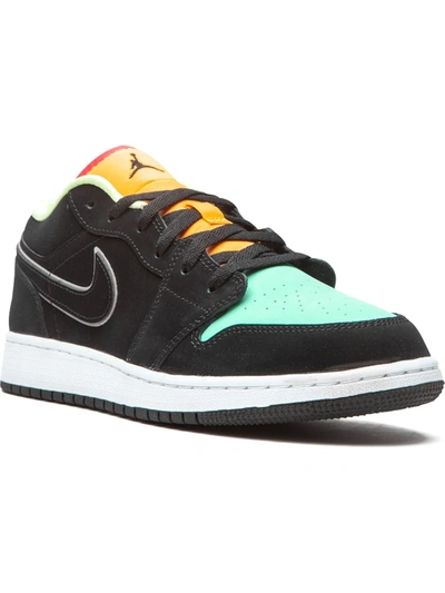 Jordan Kids'  1 Low Se "aurora Green" Sneakers In Black