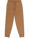 Burberry Monogram Cashmere Track Pants In Brown