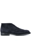 Tod's Suede Desert Boots In Blue