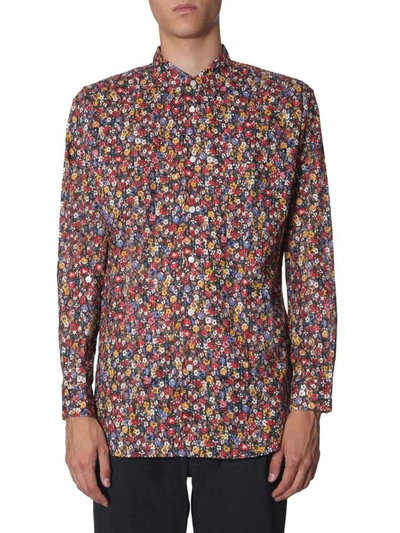 Comme Des Garçons Floral Print Shirt In Green