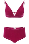 Oseree Lumiere High-rise Metallic Bikini In Fuxia
