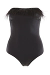 OSEREE OSÉREE SWIMSUIT WITH FEATHERS