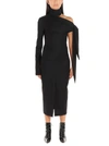 MATERIEL MATÉRIEL FITTED ONE SHOULDER TURTLENECK DRESS