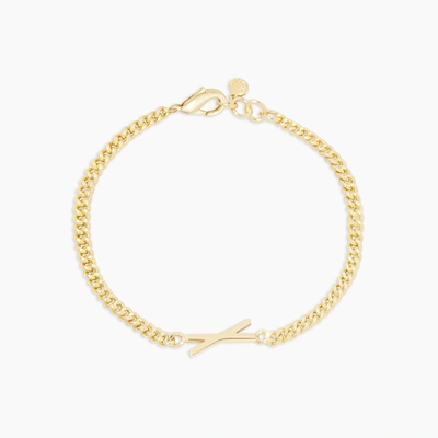 Wilder Alphabet Bracelet - X In Gold Plated Brass, Women's In Gold/x